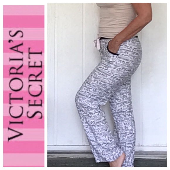 VICTORIAS SECRET COTTON MODAL GRAPHIC SAYINGS SLEEP PAJAMA PANTS XS - Picture 2 of 14